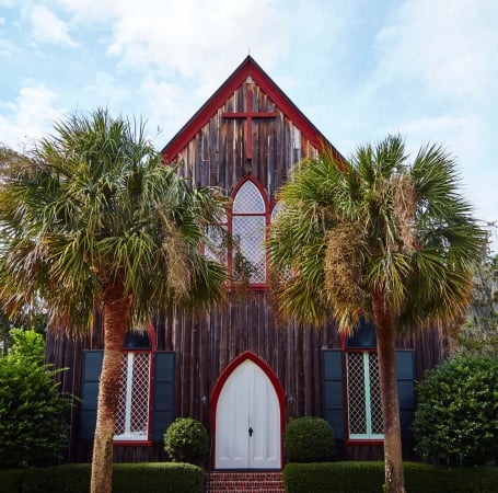 exterior of a large church