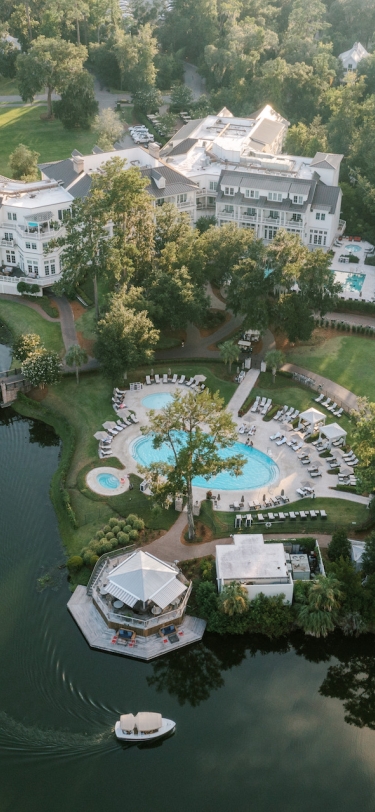 aerial view of montage palmetto bluff