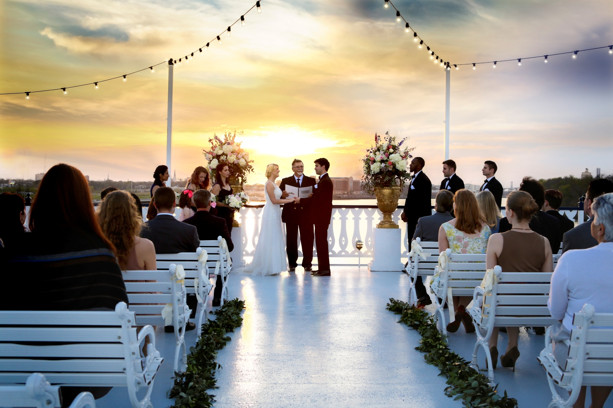Enchanting top-deck wedding ceremonies.