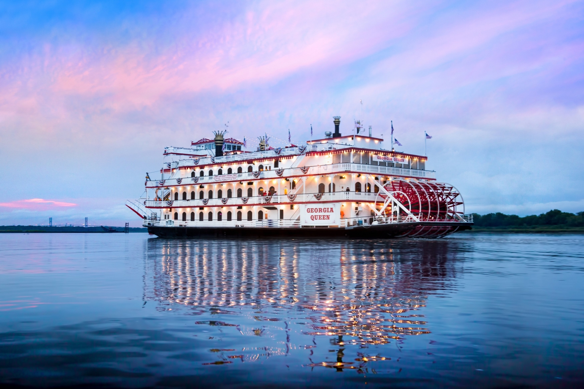 Sunsets are breathtaking while slowly cruising along the Savannah River!